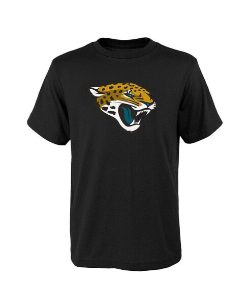 Big Boys and Girls Black Jacksonville Jaguars Primary Logo T-shirt