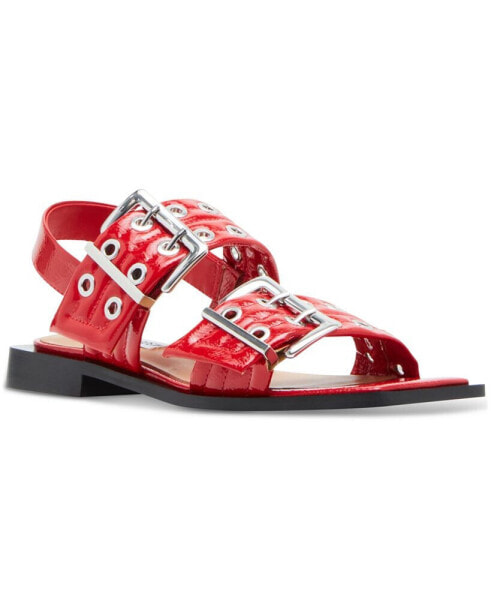 Women's Sandria Double Buckled Slingback Flat Sandals