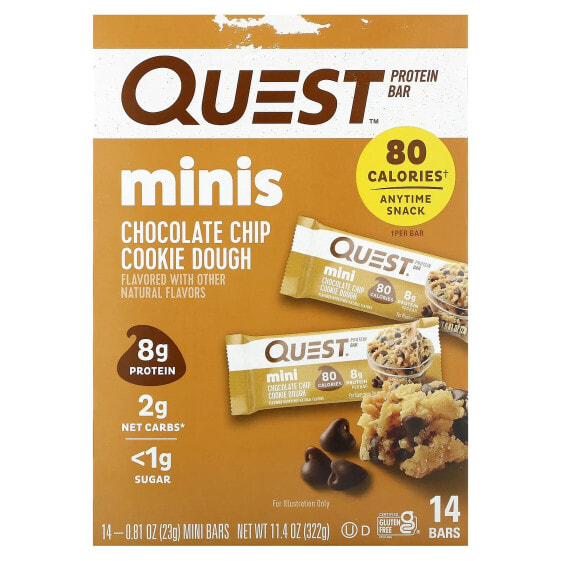 Протеиновые батончики Quest Nutrition Мини Шоколадно-ванильный Печенье, 14 шт, 23 г каждый