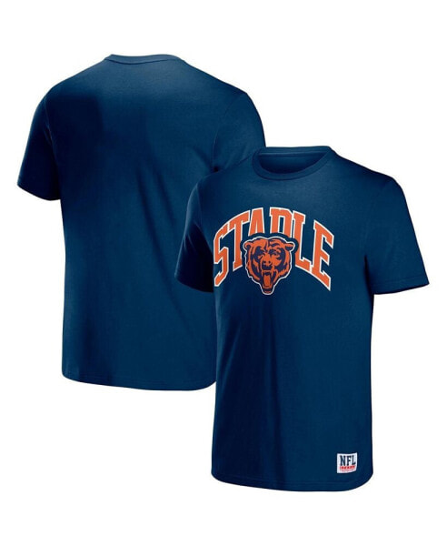 Men's NFL X Staple Navy Chicago Bears Lockup Logo Short Sleeve T-shirt