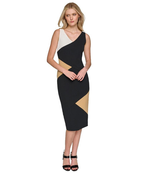 Women's Colorblocked Midi Dress