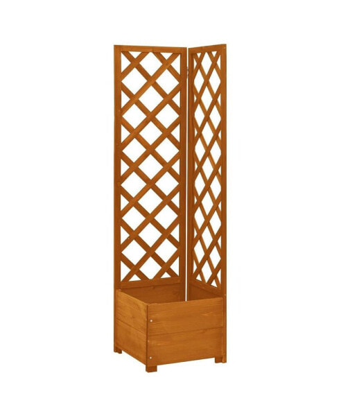 Corner Trellis Planter Orange 15.7"x15.7"x59.1" Solid Firwood