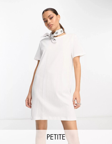 ONLY Petite mini t-shirt dress in white