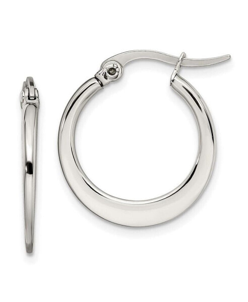 Stainless Steel Polished Diameter Hoop Earrings