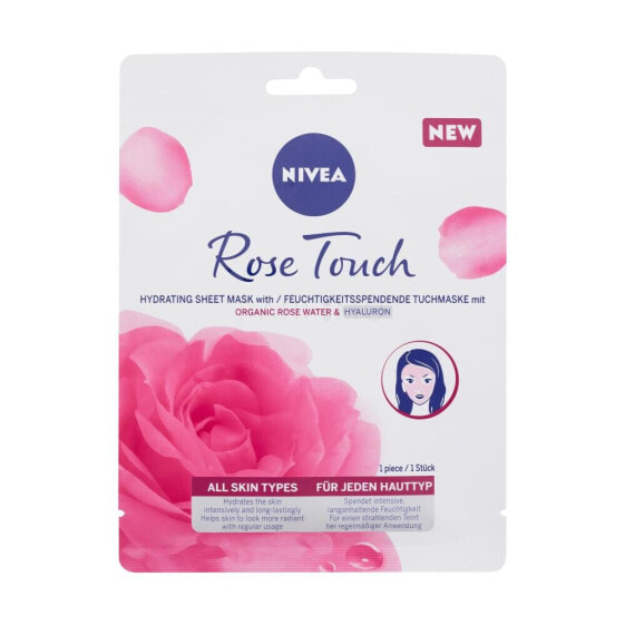 Nivea Rose Touch Hydrating Sheet Mask 1 St. gesichtsmaske für Frauen