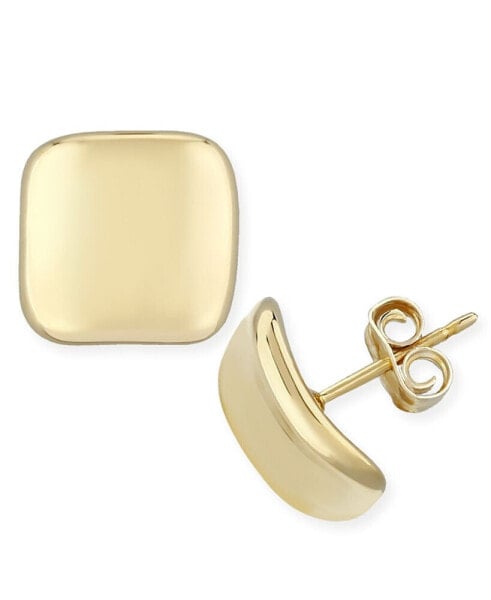 Серьги Macy's dapped Square Stud    in 14k Yellow Gold