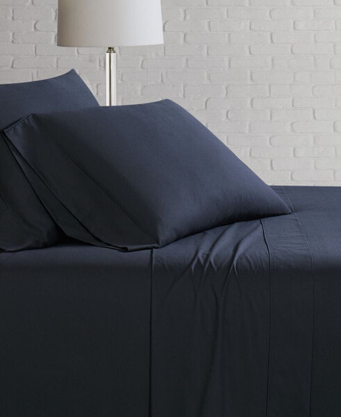 Solid Cotton Percale Twin Sheet Set