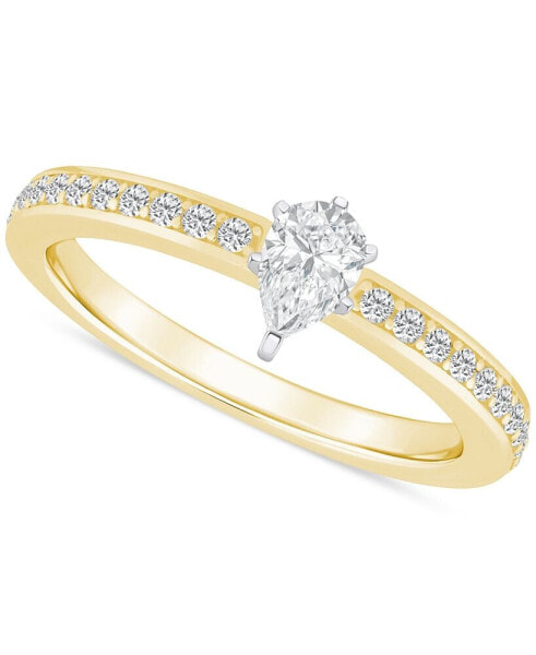 Diamond Pear Engagement Ring (1/2 ct. t.w.) in 14k Gold