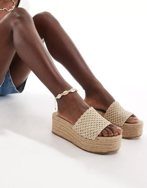 Pull&Bear espadrille platform in cream