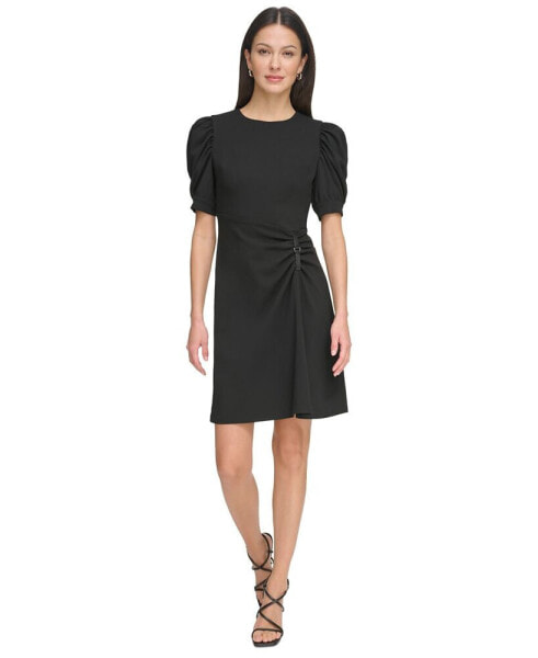 Women's Puff-Sleeve Ruched Dress