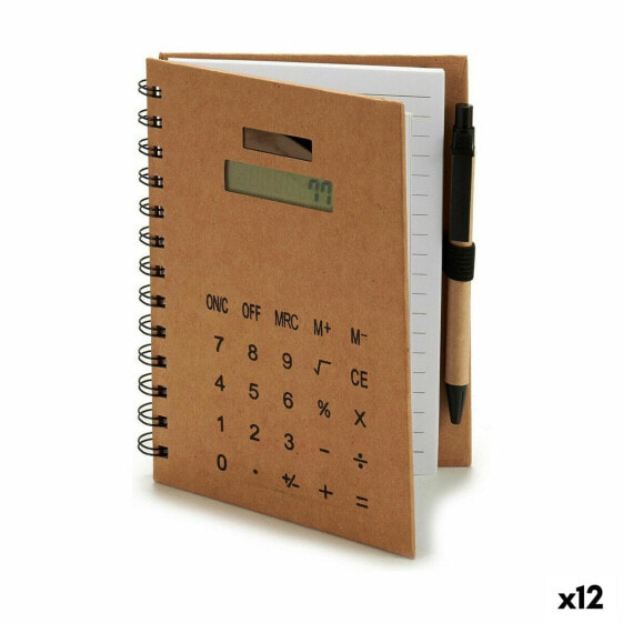 Записная книга Pincello с калькулятором и ручкой на пружине 14 x 18 x 1,5 см (12 штук)