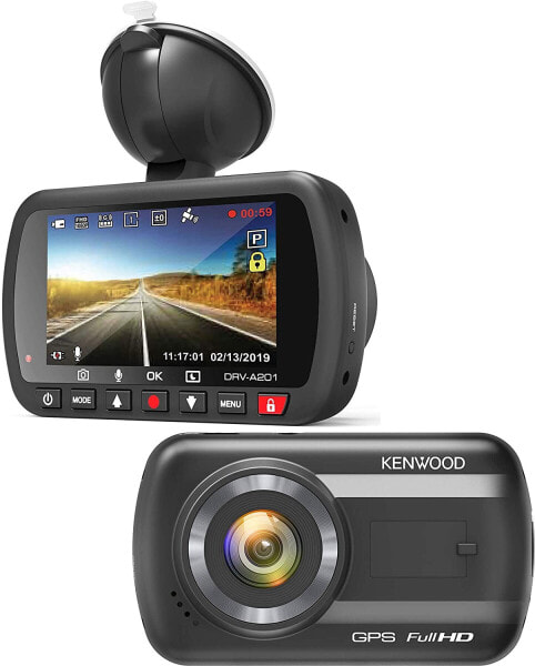 Kenwood DRV-A301W Full HD Dash Cam with 3-Axis G-Sensor, GPS and Wireless Link + 16GB Micro SD Card