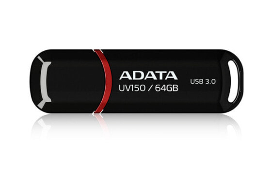 ADATA 64GB DashDrive UV150 - 64 GB - USB Type-A - 3.2 Gen 1 (3.1 Gen 1) - Cap - 9 g - Black - Флеш-накопитель 64 ГБ
