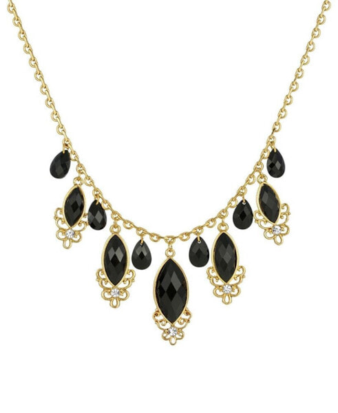 Gold-Tone Teardrop Adjustable Necklace