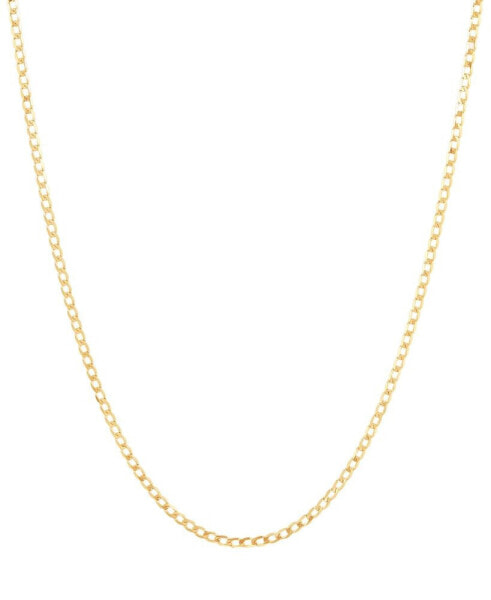 Italian Gold polished 20" Curb Chain in Solid 10K Yellow Gold