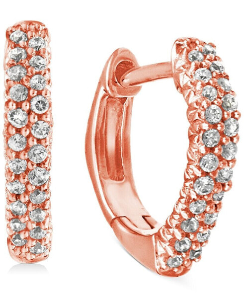 Diamond Square Hoop Earrings (1/6 ct. t.w.) in 10k Rose Gold