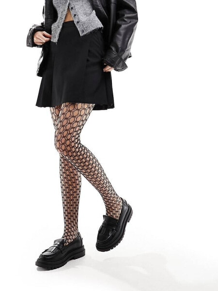 ASOS DESIGN oversized fishnet tights in black