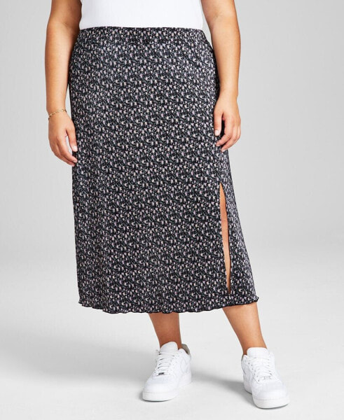 Plus Size Knit Midi Skirt