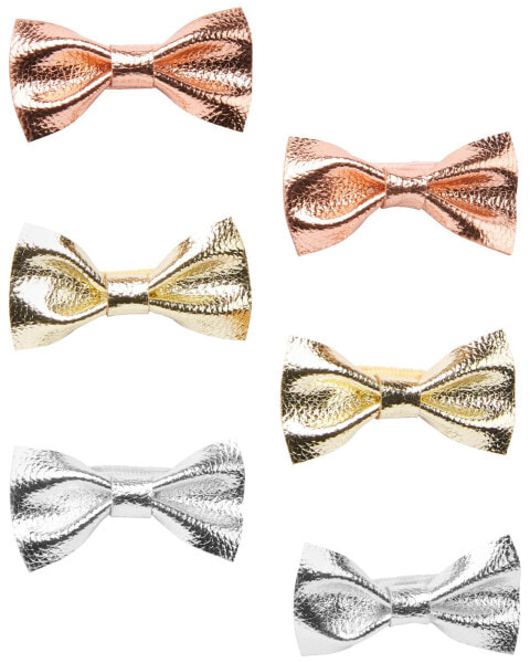 Baby 6-Pack Bow Hair Clips One Size