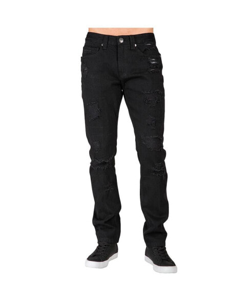 Джинсы Level 7 Slim Straight Fit Ripped Distressed для мужчин