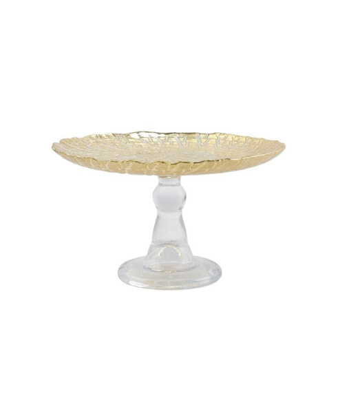 Rufolo Glass Gold Crocodile Small Cake Stand