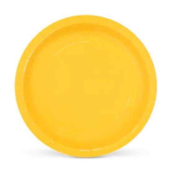 Plate set Algon Cardboard Disposable Yellow 10Units 20 x 20 x 1,5 cm