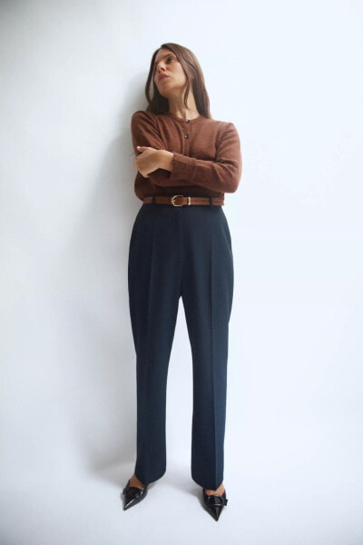 STRAIGHT FIT TROUSERS WITH BELT