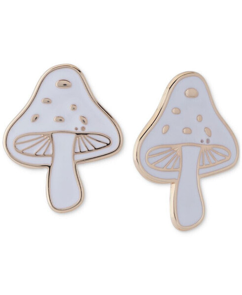 Gold-Tone White Mushroom Pin
