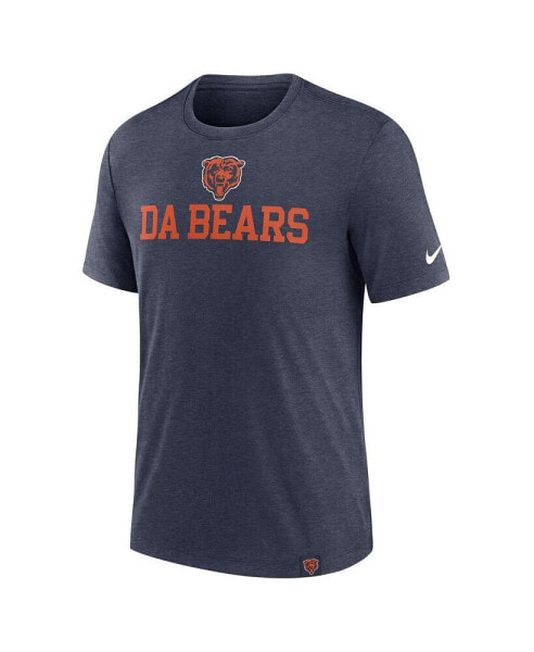 Men's Heather Navy Chicago Bears Blitz Tri-Blend T-Shirt