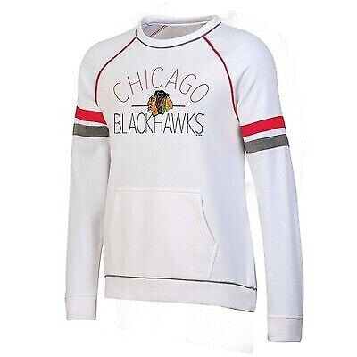 NHL Chicago Blackhawks Women's White Fleece Crew Sweatshirt - S
