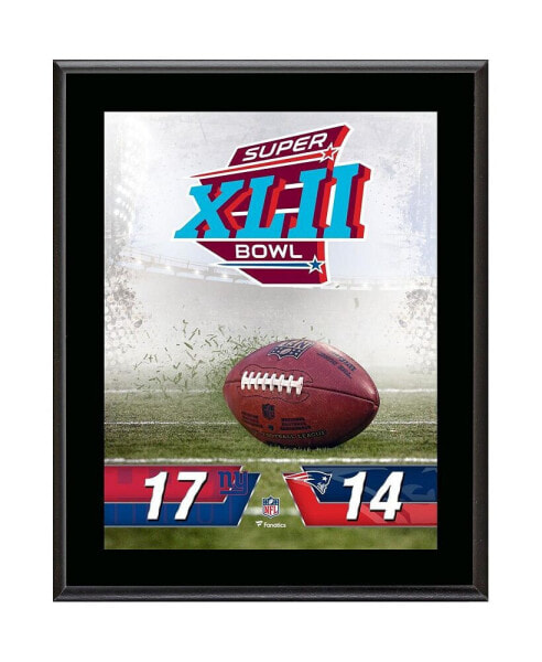 New York Giants vs. New England Patriots Super Bowl XLII 10.5" x 13" Sublimated Plaque