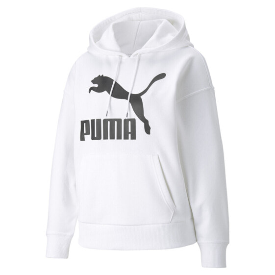 Puma Classics Logo Pullover Hoodie Womens White Casual Outerwear 53185902