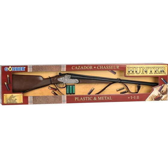 Детский игровой ружье Gonher Hunting Shotgun 2 заряда с патронами 85x18.5x5 см