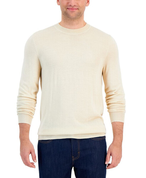 Men's Long-Sleeve Crewneck Merino Sweater, Created for Macy's