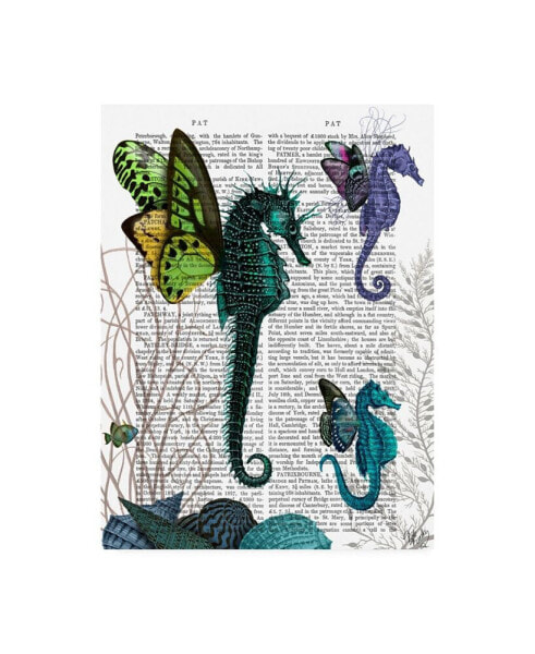 Fab Funky Seahorse Trio with Wings Canvas Art - 15.5" x 21"