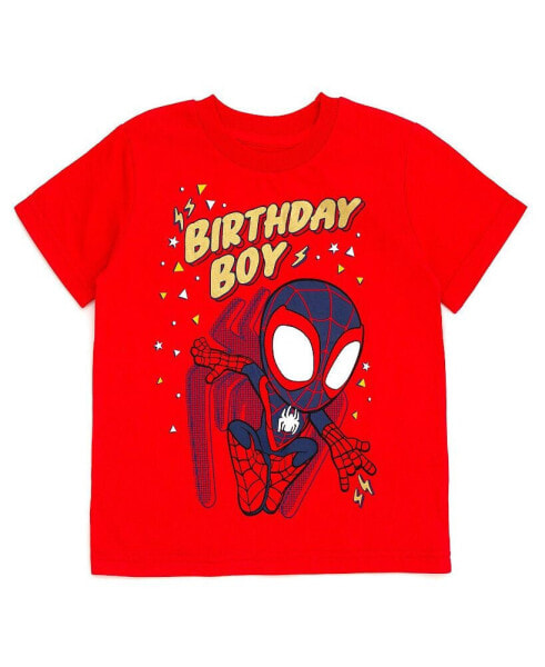 Toddler Boys Spidey and His Amazing Friends Birthday T-Shirt to (2T - 10-12)