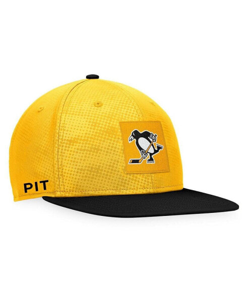 Men's Gold, Black Pittsburgh Penguins Authentic Pro Alternate Logo Snapback Hat