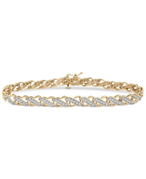 Diamond Diagonal Link Bracelet (1 ct. t.w.) in 10k Gold, Created for Macy's