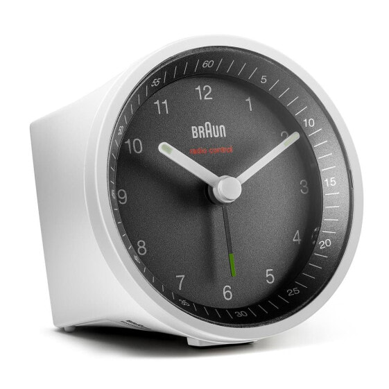 Braun BC07WB-DCF - Quartz alarm clock - Round - Black - White - Analog - Battery - AA