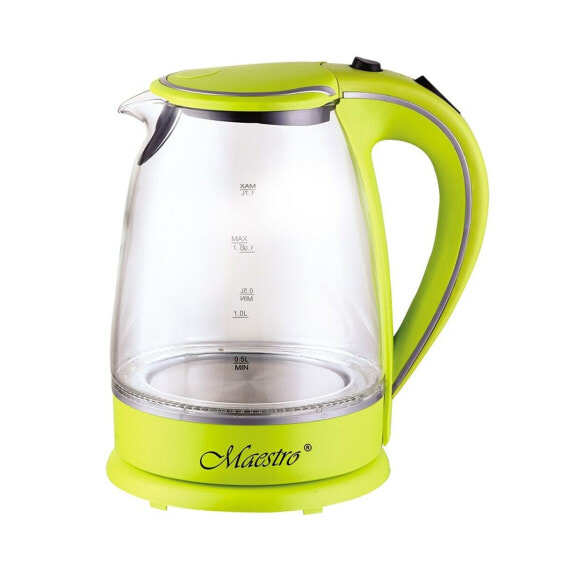 Электрический чайник Feel-Maestro MR-064 Зеленый Прозрачный стеклянный 2000 Вт 1,7 л
