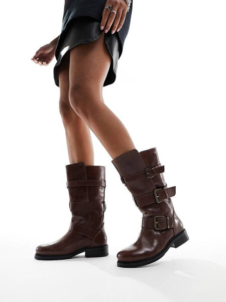 Bronx New Tough biker boot in dark brown