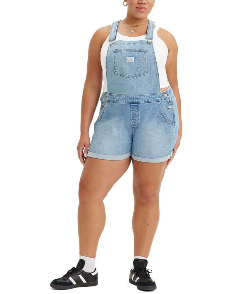 Trendy Plus Size Adjustable-Strap Shortalls