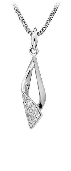 Fashion silver pendant with zircons SVLP0352SH8BI00