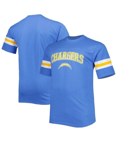 Men's Powder Blue Los Angeles Chargers Big and Tall Arm Stripe T-shirt