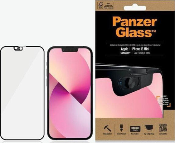 PanzerGlass Szkło E2E Microfracture iPhone 13 Mini czarny/black