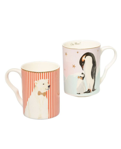Penguin and Polar Bear Mugs, Set of 2
