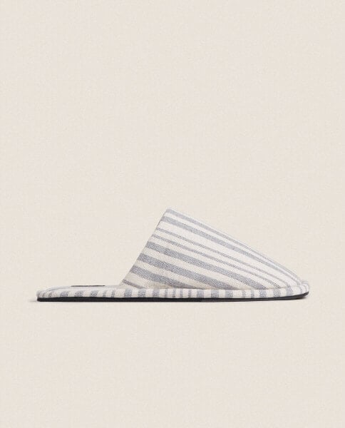 Striped cotton slippers