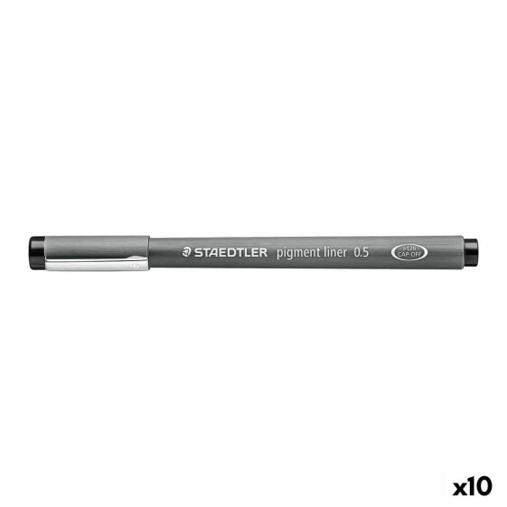 Ручка тонкая STAEDTLER Pigment liner Чёрная Мультицветная (10 штук)