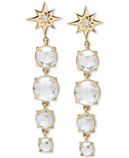 White Topaz (4-5/8 ct. t.w.) & Diamond Accent Drop Earrings in 14k Gold