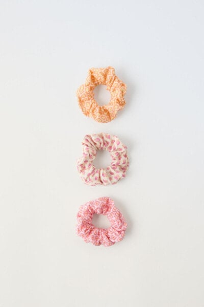 PACK OF THREE PRINTED SCRUNCHIES